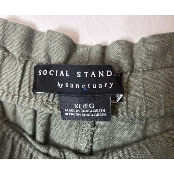 Social Standard by Sanctuary Green Linen Blend Solstice Jogger Pant Women's XL - Picture 7 of 7